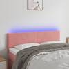 Tăblie de pat cu led, roz, 144x5x78/88 cm, catifea