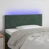 Tăblie de pat cu led, verde închis, 100x5x78/88 cm, catifea