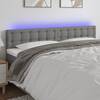 Tăblie de pat cu led, gri închis, 180x5x78/88 cm, textil