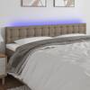 Tăblie de pat cu led, gri taupe, 200x5x78/88 cm, textil