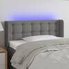 Tăblie de pat cu led, gri închis, 83x16x78/88 cm, textil