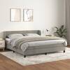 Pat box spring cu saltea, gri deschis, 180x200 cm, catifea