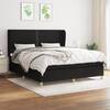 Pat box spring cu saltea, negru, 180x200 cm, catifea