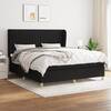 Pat box spring cu saltea, negru, 160x200 cm, textil