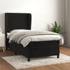 Pat box spring cu saltea, negru, 80x200 cm, catifea