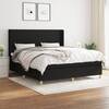 Pat box spring cu saltea, negru, 180x200 cm, catifea