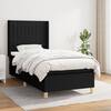 Pat box spring cu saltea, negru, 90x200 cm, textil