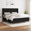 Pat box spring cu saltea, negru, 180x200 cm, catifea