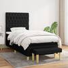 Pat box spring cu saltea, negru, 90x200 cm, textil