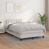 Pat box spring cu saltea, alb, 120x200 cm, piele ecologică