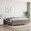 Pat box spring cu saltea, gri taupe, 160x200 cm material textil