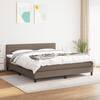 Pat box spring cu saltea, gri taupe, 160x200 cm material textil