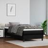 Pat box spring cu saltea, negru, 80x200 cm, piele ecologică