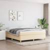 Pat box spring cu saltea, crem, 160x200 cm, material textil