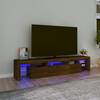 Comodă tv cu lumini led, stejar maro, 200x36,5x40 cm