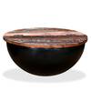 Măsuță de cafea, negru, lemn masiv reciclat, formă bol