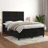 Pat box spring cu saltea, negru, 140x200 cm, catifea