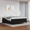 Pat box spring cu saltea, negru, 160x200 cm, piele ecologică