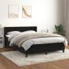 Pat box spring cu saltea, negru, 140x200 cm, catifea