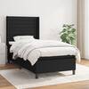 Pat box spring cu saltea, negru, 90x190 cm, textil