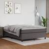 Pat box spring cu saltea, gri, 140x200 cm, piele ecologică