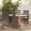 Set mobilier de exterior cu perne, 5 piese, maro, poliratan