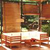 Set mobilier grădină cu perne, 7 piese, maro miere, lemn de pin