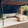 Set mobilier grădină cu perne, 11 piese, maro miere lemn de pin