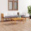 Set mobilier de grădină cu perne, 6 piese, lemn masiv acacia