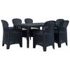 Set mobilier exterior 7 piese antracit plastic aspect ratan