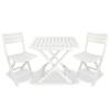 Set mobilier bistro pliabil, 3 piese, alb, plastic