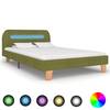 Cadru de pat cu led-uri, verde, 120 x 200 cm, material textil