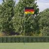 Steag germania și stâlp din aluminiu, 5,55 m