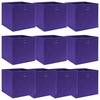 Cutii depozitare, 10 buc., violet, 32x32x32 cm, textil