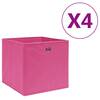Cutii depozitare, 4 buc., roz, 28x28x28 cm, textil nețesut