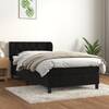 Pat box spring cu saltea, negru, 80x200 cm, catifea