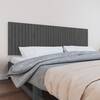 Tăblie de pat pentru perete, gri, 204x3x60 cm, lemn masiv pin