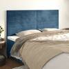 Tăblii de pat, 4 buc, albastru închis, 90x5x78/88 cm, catifea