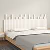 Tăblie de pat pentru perete, alb, 204x3x80 cm, lemn masiv pin