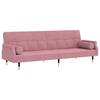 Canapea extensibilă cu perne, roz, catifea