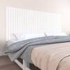 Tăblie de pat pentru perete, alb, 204x3x90 cm, lemn masiv pin