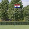 Steag croația și stâlp din aluminiu, 5,55 m