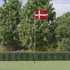 Steag danemarca și stâlp din aluminiu, 5,55 m
