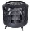 Progarden coș de foc cu grilaj pentru grătar, negru, 50x51 cm