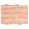Blat birou maro deschis 80x60x4 cm, lemn masiv stejar tratat