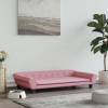 Pat de câini, roz, 100x50x21 cm, catifea