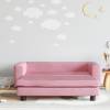Canapea pentru copii cu taburet roz 100x50x30 cm catifea