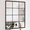 Oglinzi de perete, 3 buc., negru, 80x60 cm, metal