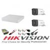 Sistem supraveghere video hikvision 2 camere 5mp turbohd ir 40m cu dvr hikvision 4 canale full accesorii internet