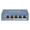 Switch 4 porturi 100 mb poe, 1 port uplink rj45 100 mb, smart management - hikvision ds-3e1105p-ei-m
